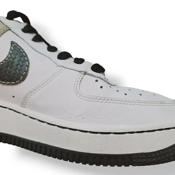Vintage Y2K Nike Air Force 1 '07 White Dark Army Green Tweed 314192-132 Y5.5/ W7 - Picture 13 of 15